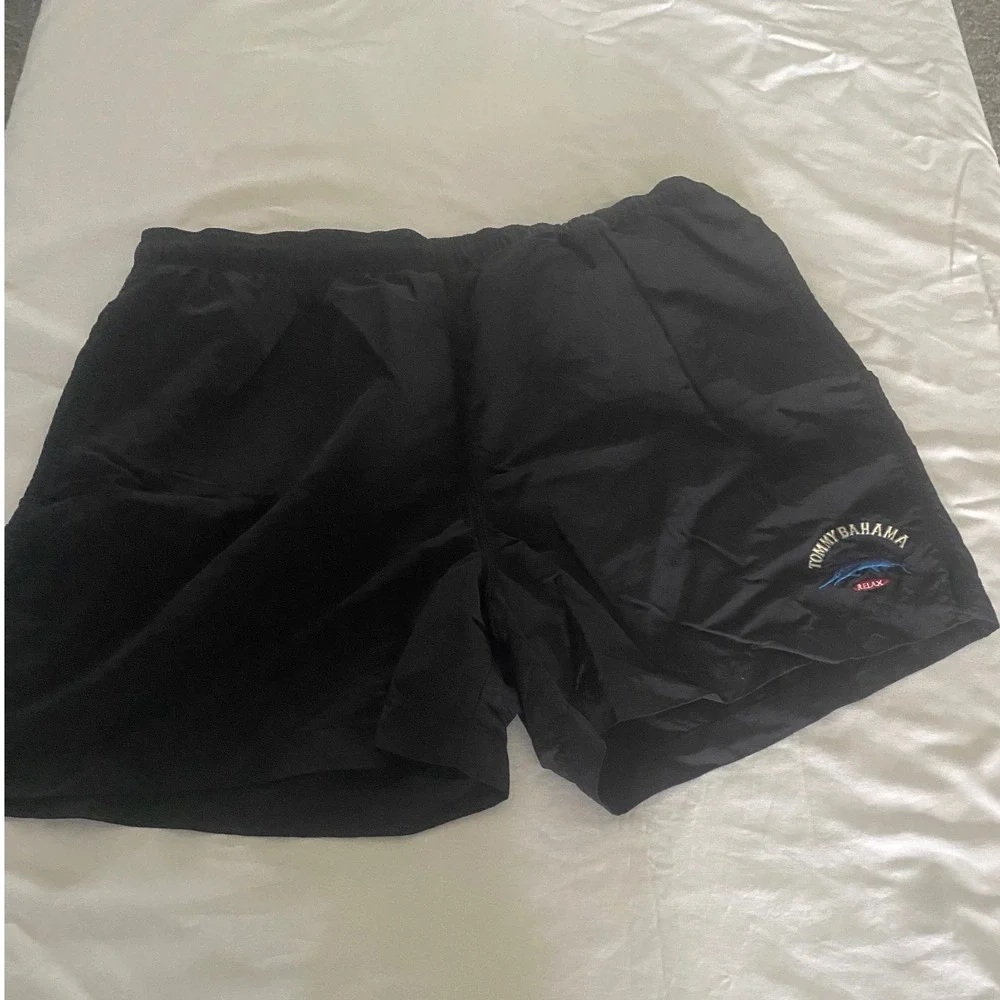 Tommy Bahama Relax Mens Black Swim Trunks Marlin Logo Mesh Lined Shorts Large